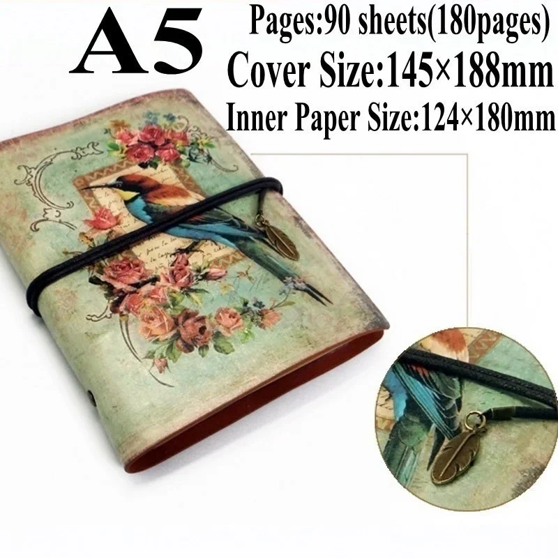Vintage Leather Journal Notebook - دفتر صغير عتيق مصنوع يدويًا من
