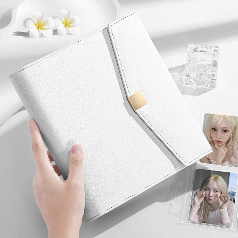 Kpop Photo Card Binder 3 Inch - ضوء فاخر البلاتين A5 الموثق دفتر