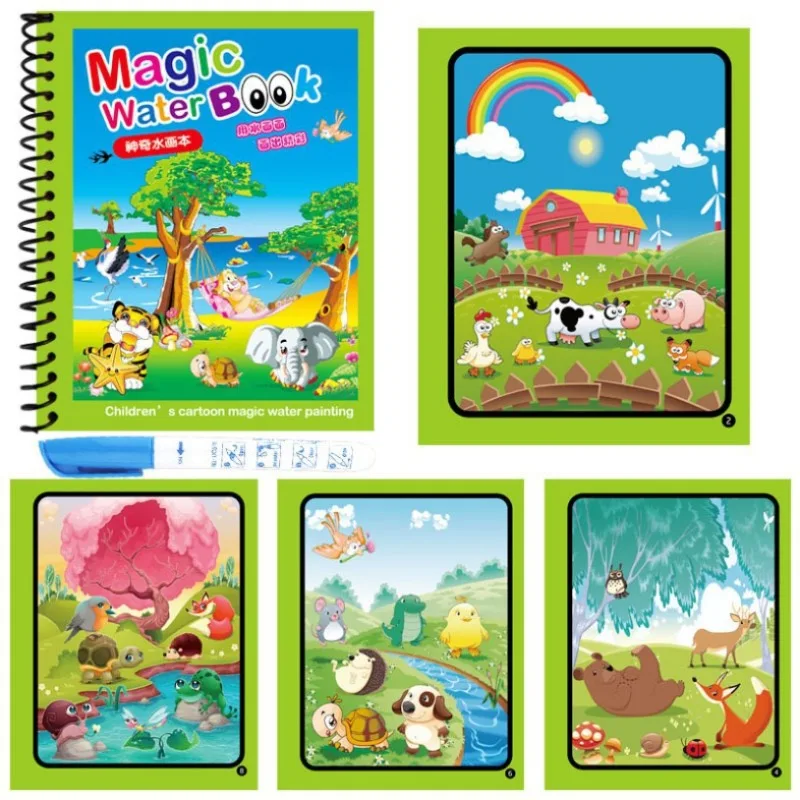 Reusable Water Magic Coloring Book - 1 قطعة كتاب الماء السحري القابل