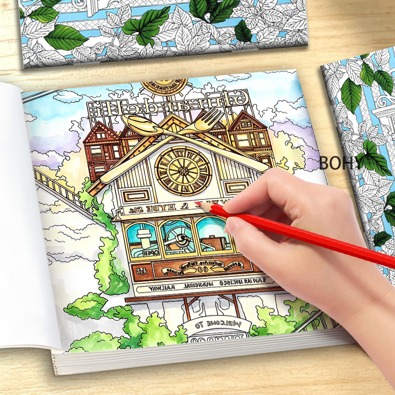 Adult Coloring Book Stress Relief - كتاب تلوين بثيمة السفر عبر الزمن،