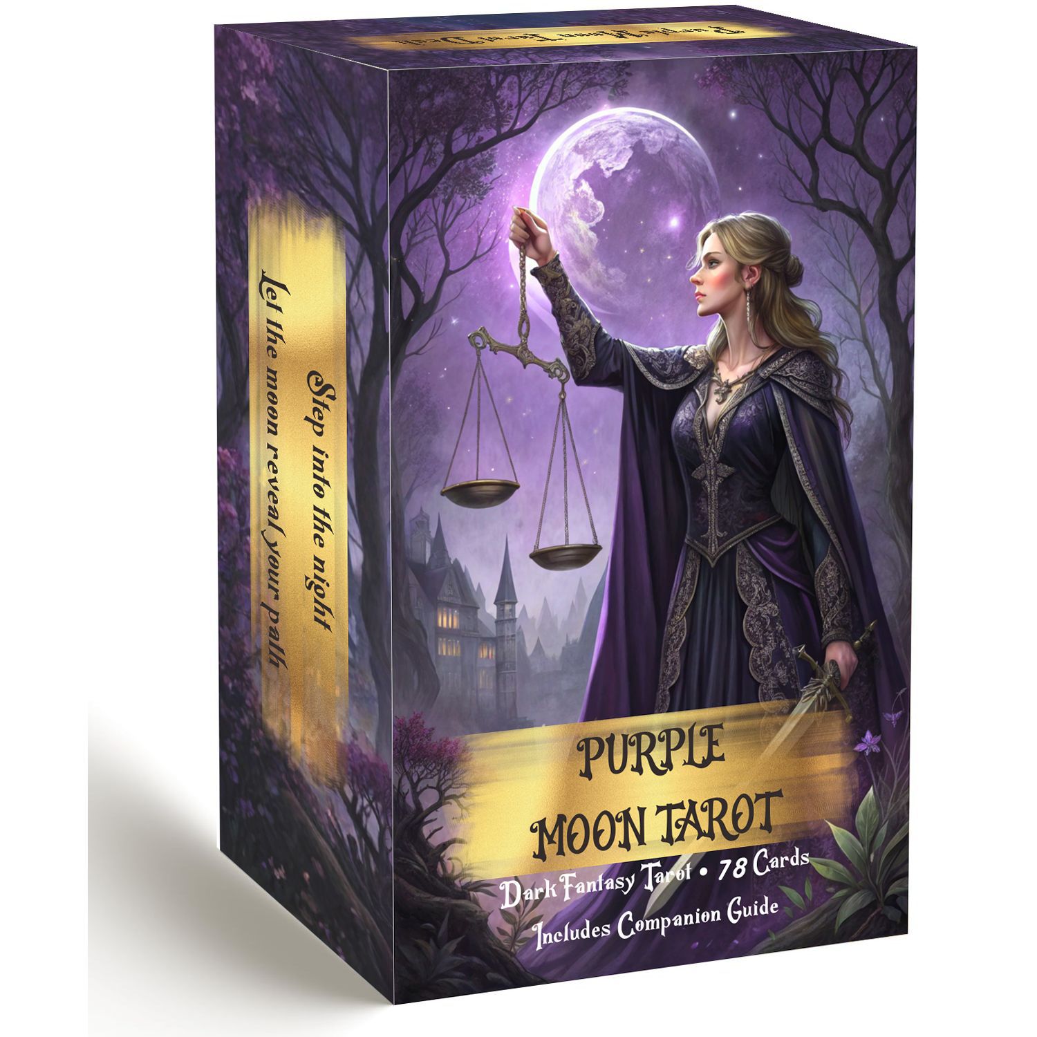 Tarot Deck With Guidebook - مجموعة بطاقات التاروت بيربل مون مع