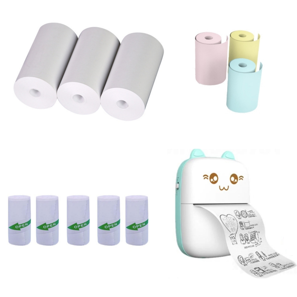 57x25 مللي متر ورق حراري ملصق  - مراجعة Mini Pocket Thermal Printer Paper Roll وسعره