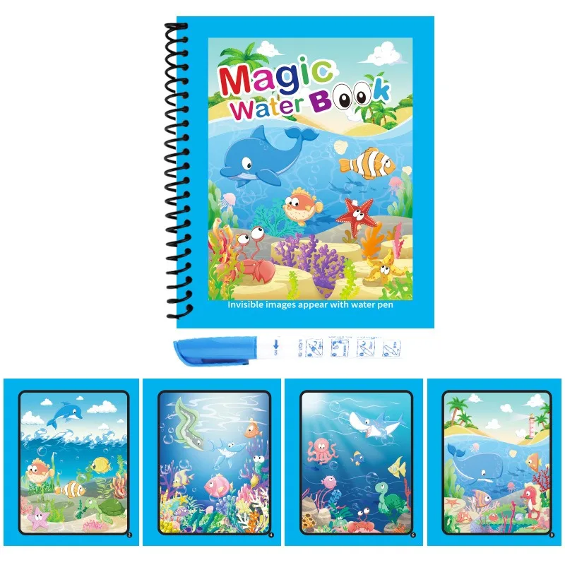 1 قطعة كتاب الماء السحري القاب - مراجعة Reusable Water Magic Coloring Book وسعره