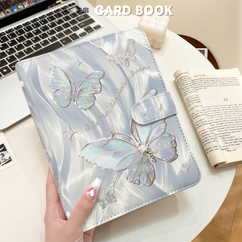 الفضة قزحي الألوان فراشة A5 بط - مراجعة Kpop Photo Card Binder 3 Inch وسعره