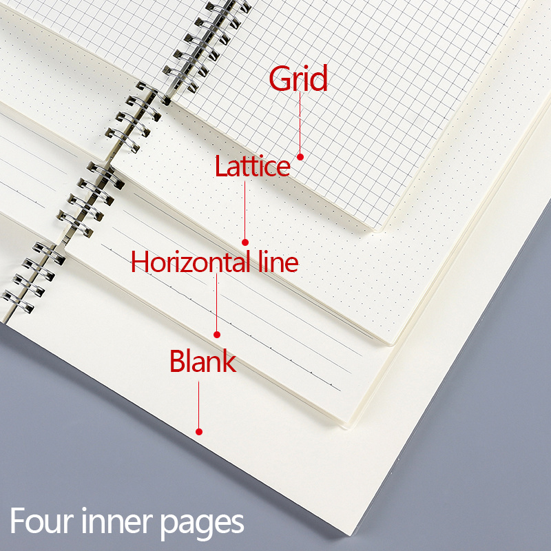 A5 A6 B5 دوامة كتاب لفائف دفتر - مراجعة A5 Spiral Dotted Grid Notebook وسعره